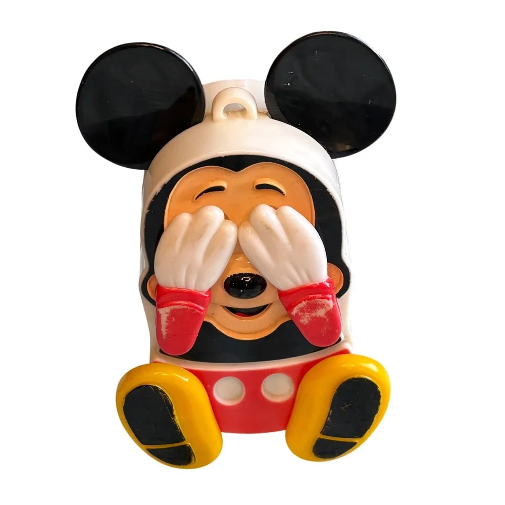 Vintage Illco Mickey Mouse Musical Peekaboo Toy Disney Nursery Decor Hong Kong